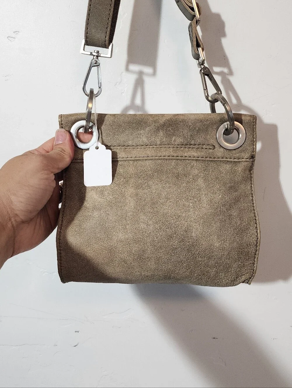 Hammitt Olive Green Suede Messenger Bag